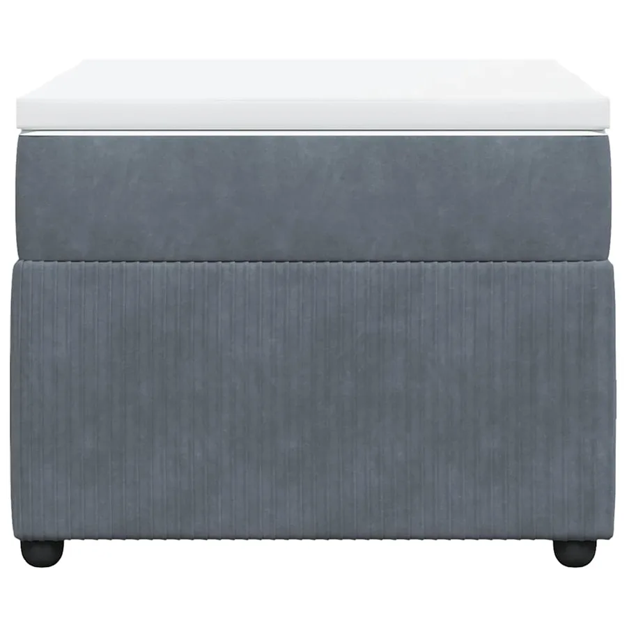 Sommier à lattes de lit et matelas Gris foncé 90x200 cm Velours - 4