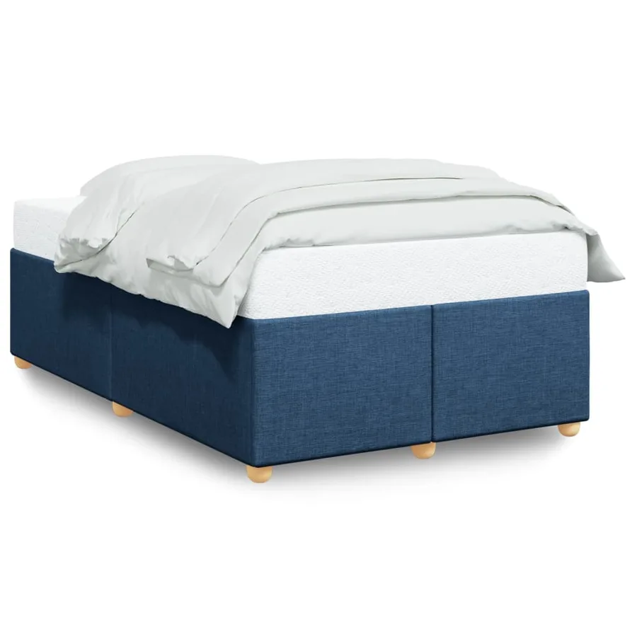 Cadre de lit sans matelas bleu 120x190 cm tissu - 2