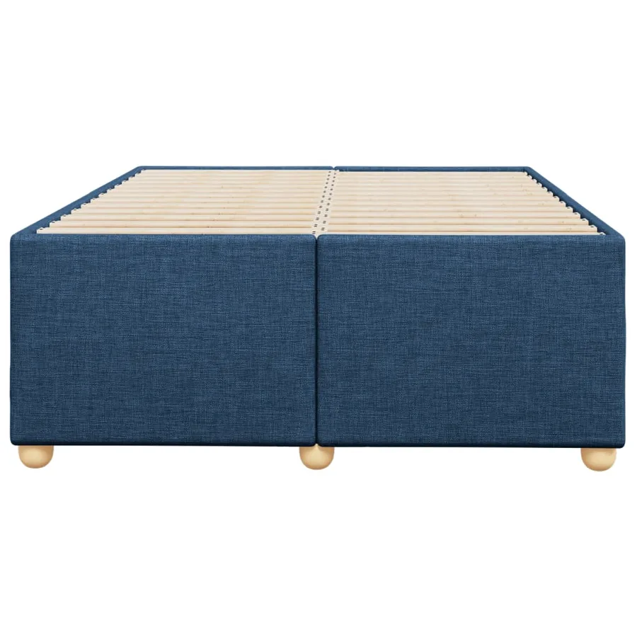 Cadre de lit sans matelas bleu 120x190 cm tissu - 4