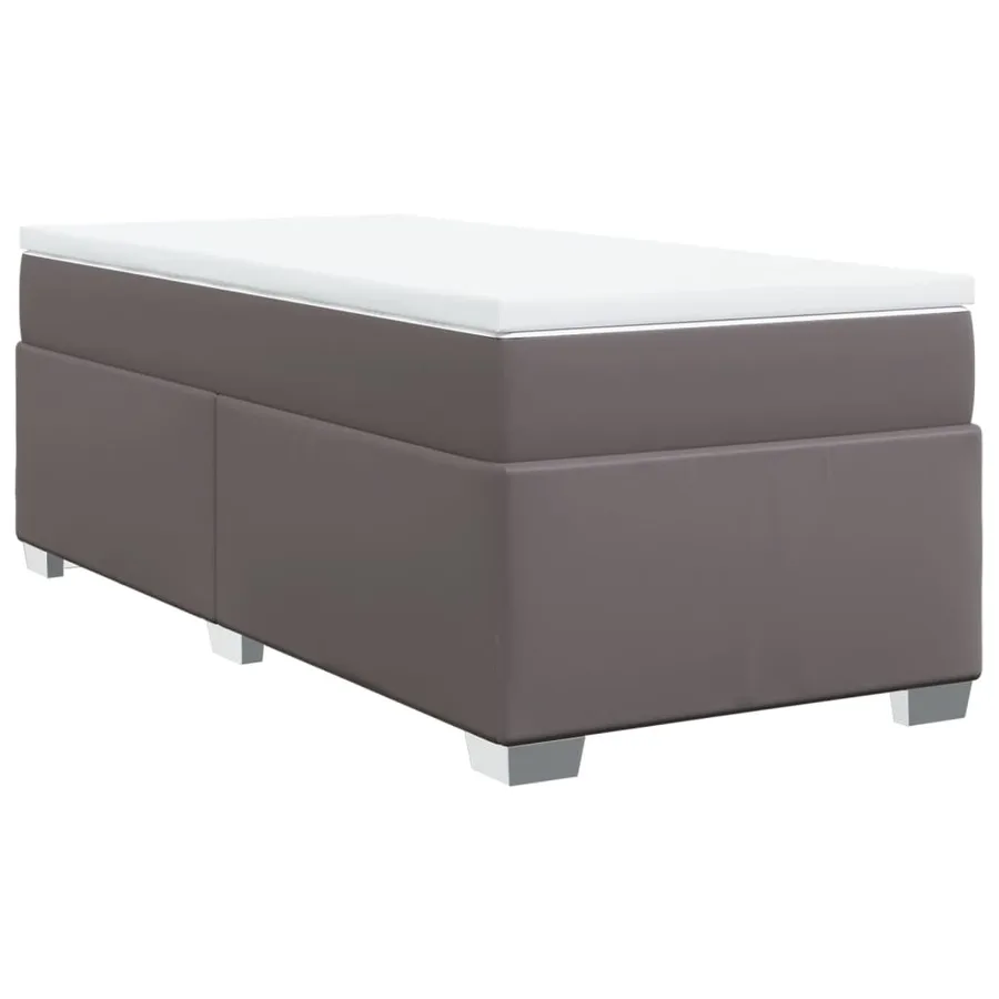 Sommier à lattes de lit avec matelas Gris 80x200 cm Similicuir - 2