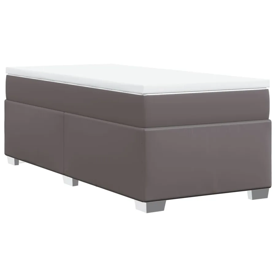 Sommier à lattes de lit avec matelas Gris 80x200 cm Similicuir - 9