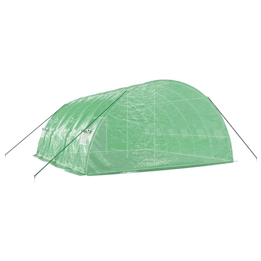 Serre avec cadre en acier vert 36 m² 6x6x2,85 m - 6