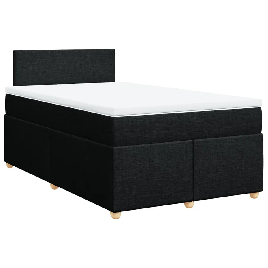 Sommier à lattes de lit avec matelas Noir 120x200 cm Tissu - 2