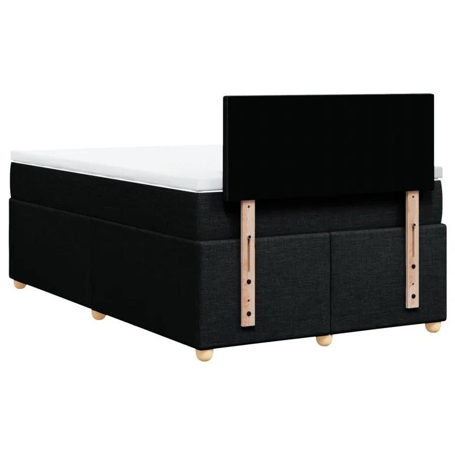 Sommier à lattes de lit avec matelas Noir 120x200 cm Tissu - 6