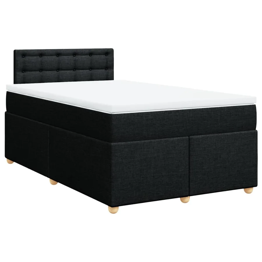 Sommier à lattes de lit avec matelas Noir 120x200 cm Tissu - 2