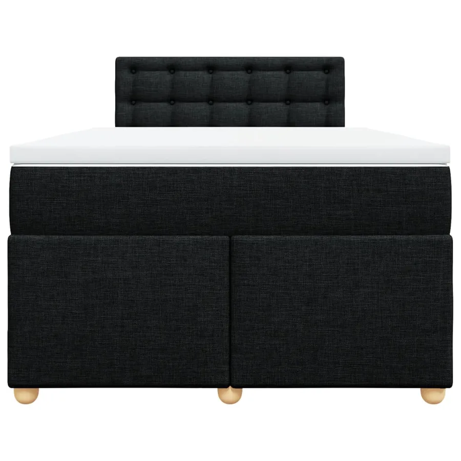 Sommier à lattes de lit avec matelas Noir 120x200 cm Tissu - 4