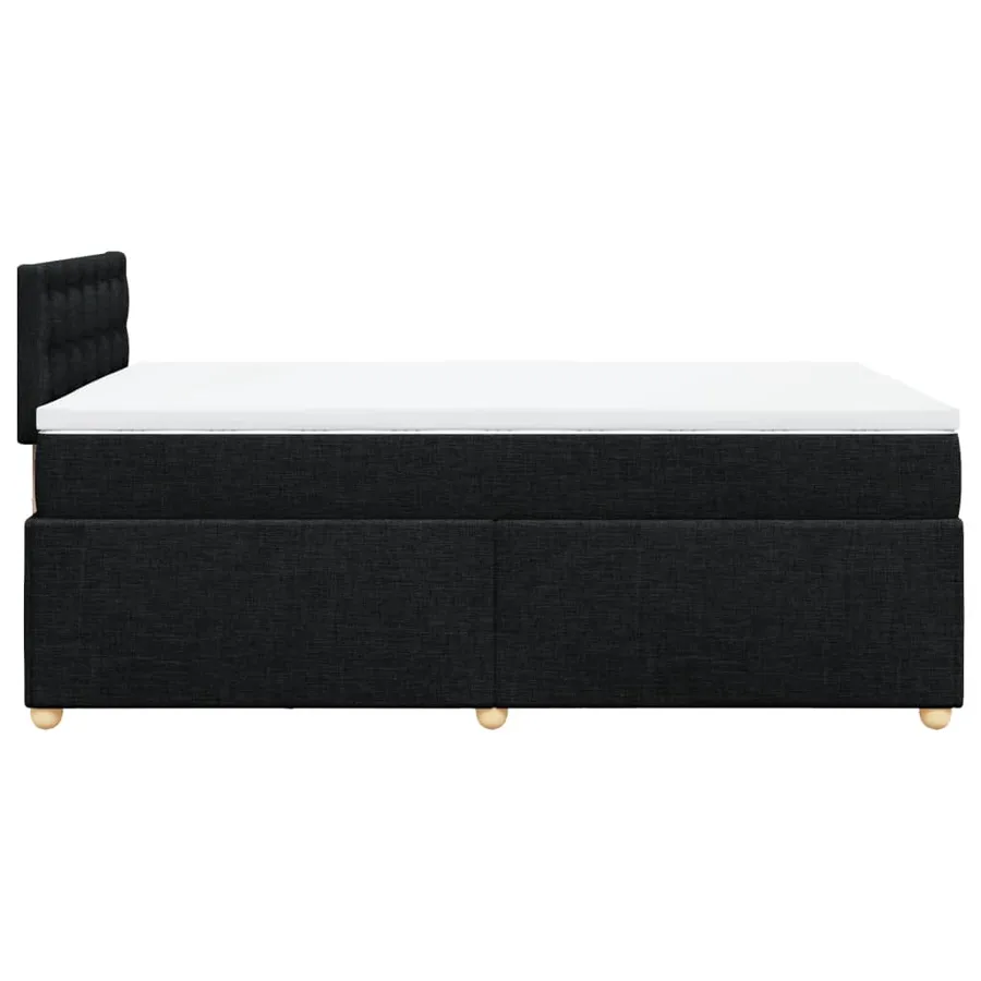 Sommier à lattes de lit avec matelas Noir 120x200 cm Tissu - 5