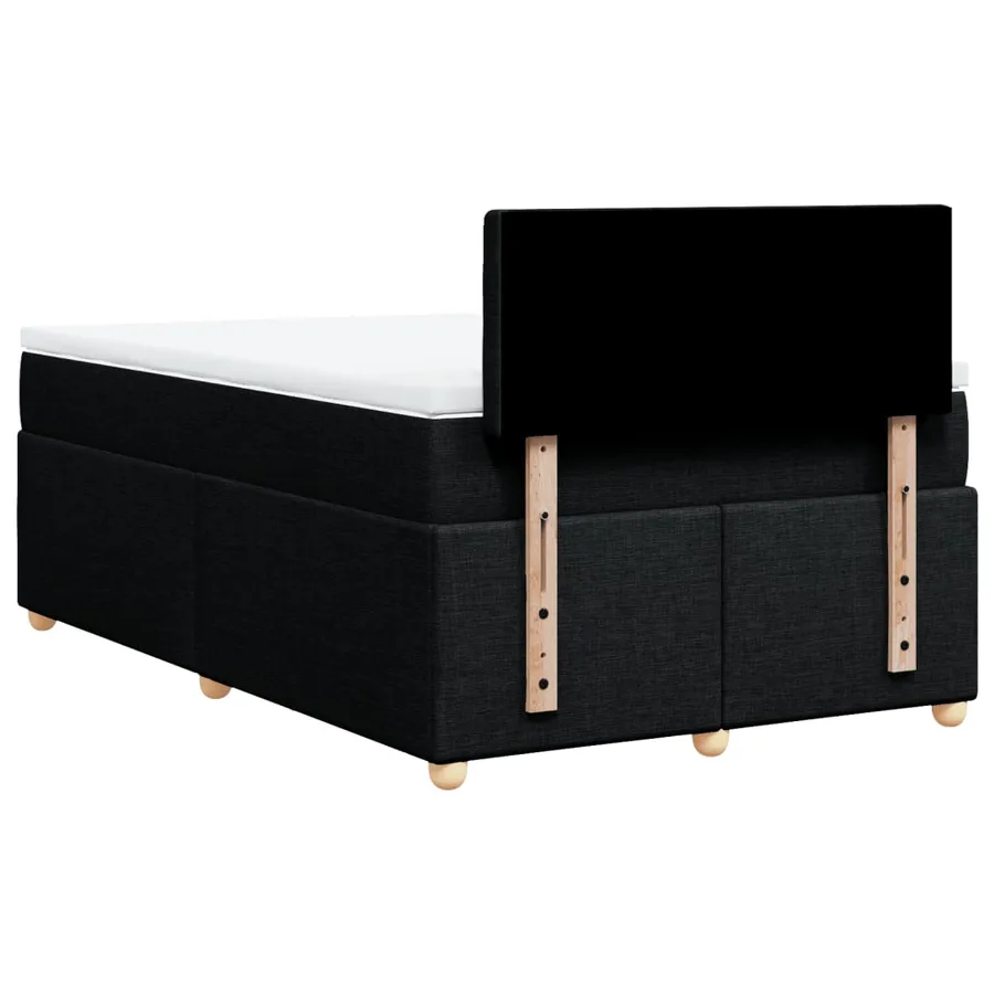 Sommier à lattes de lit avec matelas Noir 120x200 cm Tissu - 6