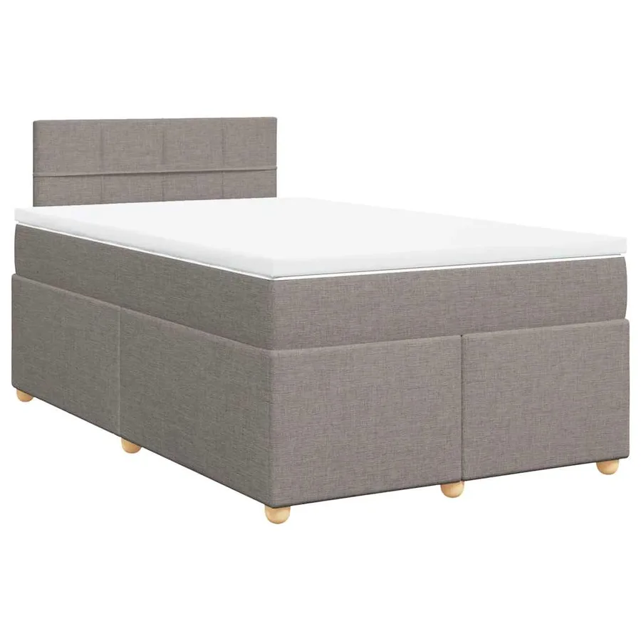 Sommier à lattes de lit avec matelas taupe 120x190 cm tissu - 2