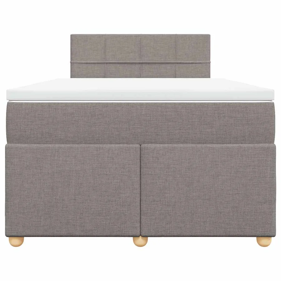 Sommier à lattes de lit avec matelas taupe 120x190 cm tissu - 4