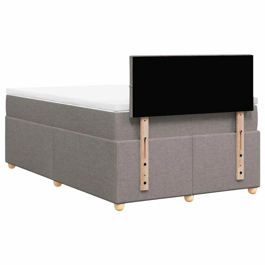 Sommier à lattes de lit avec matelas taupe 120x190 cm tissu - 6