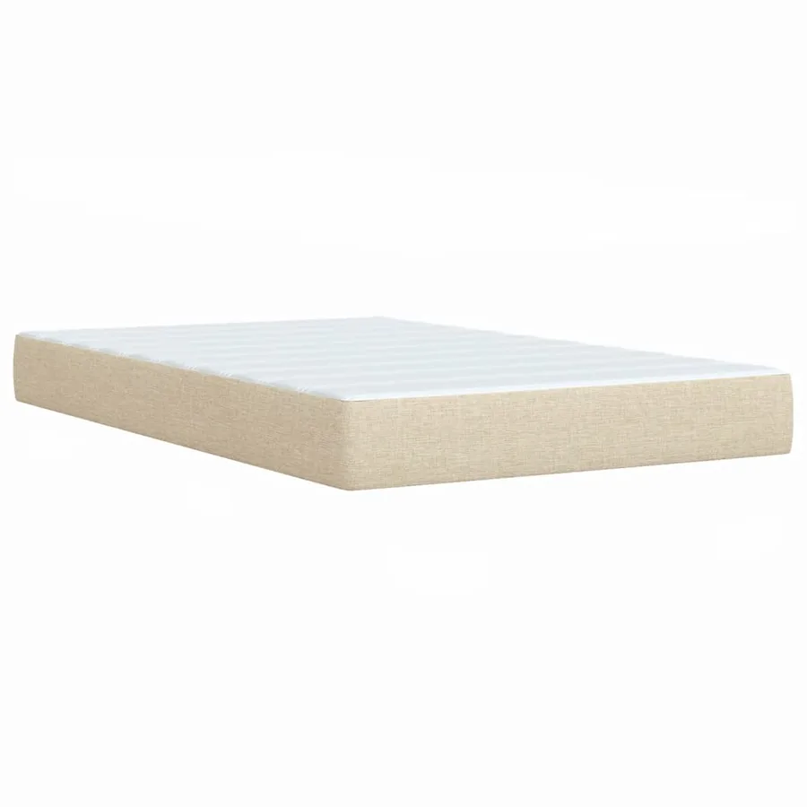 Sommier à lattes de lit avec matelas crème 120x190 cm tissu - 10