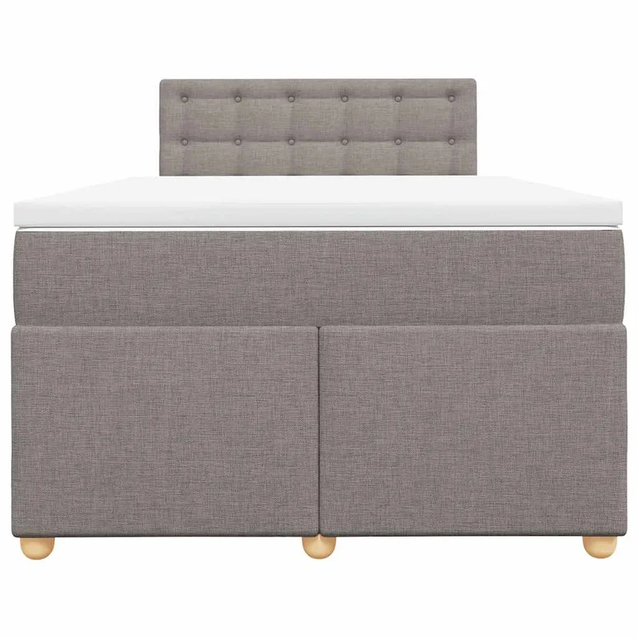 Sommier à lattes de lit avec matelas taupe 120x190 cm tissu - 4