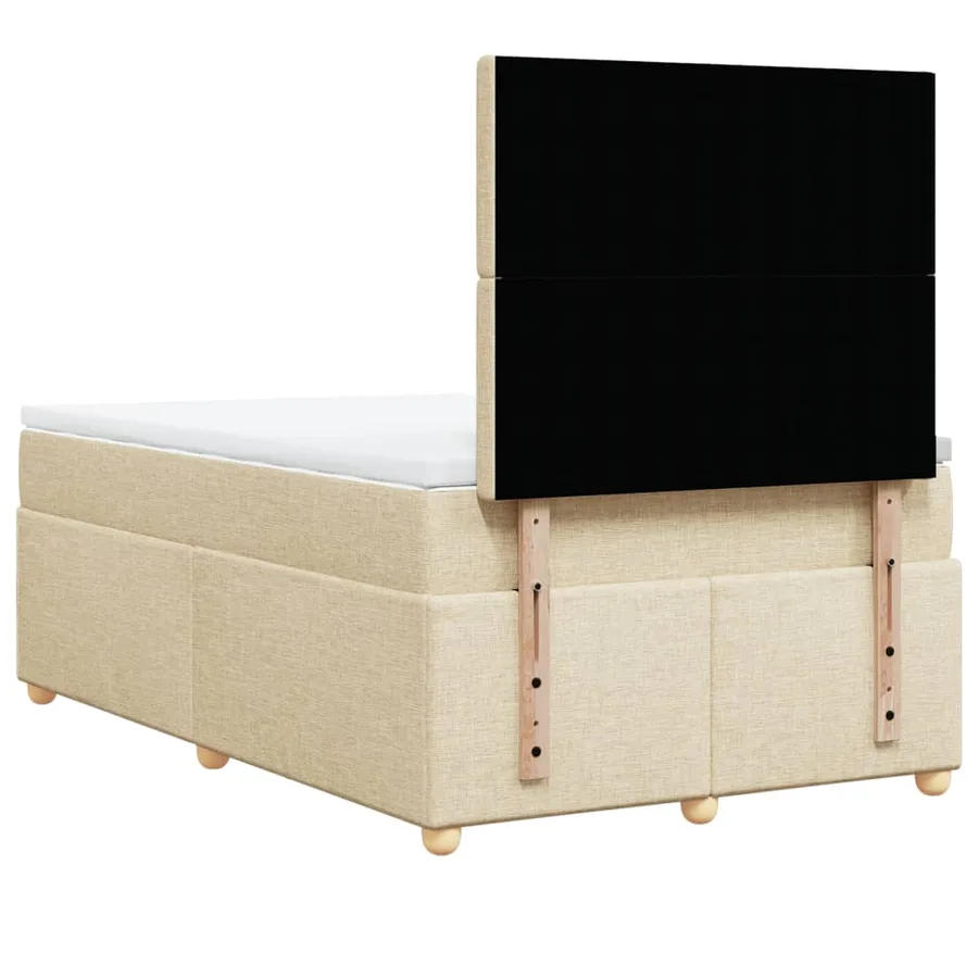 Sommier à lattes de lit avec matelas crème 120x190 cm tissu - 6