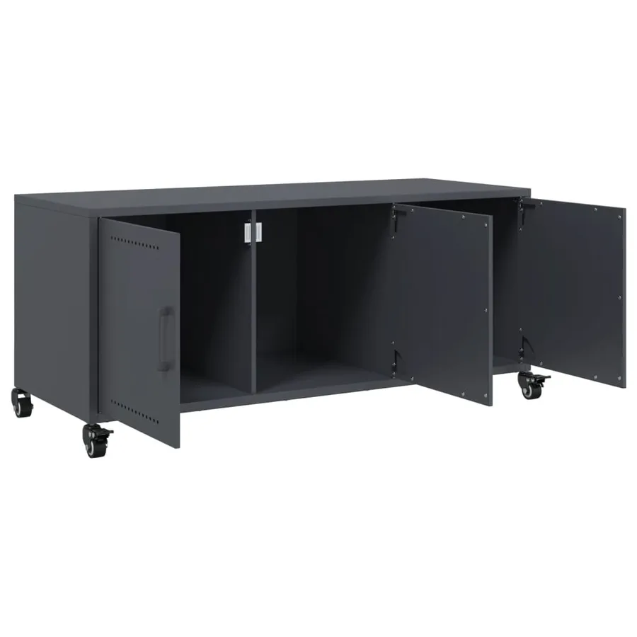 Meuble TV anthracite 100,5x39x43,5 cm acier - 10