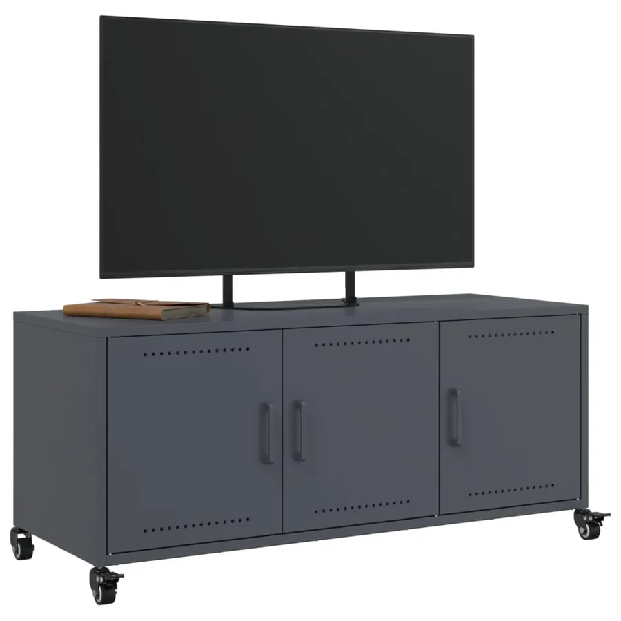 Meuble TV anthracite 100,5x39x43,5 cm acier - 5