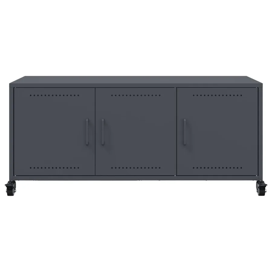 Meuble TV anthracite 100,5x39x43,5 cm acier - 6