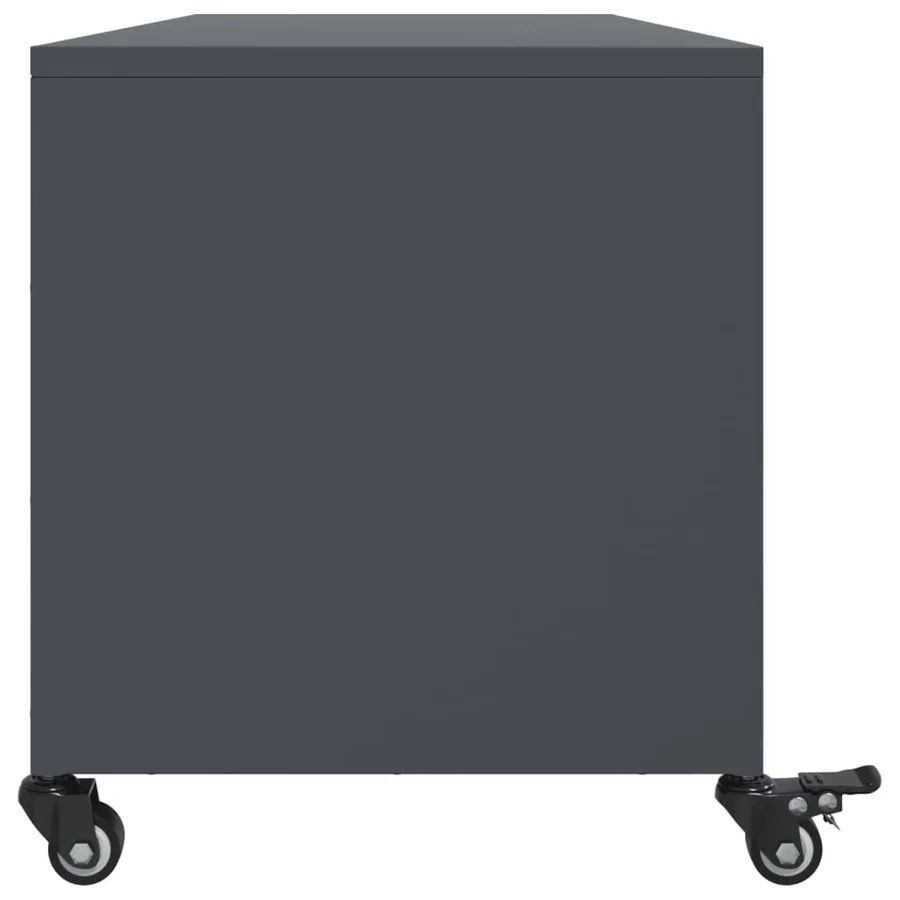 Meuble TV anthracite 100,5x39x43,5 cm acier - 7