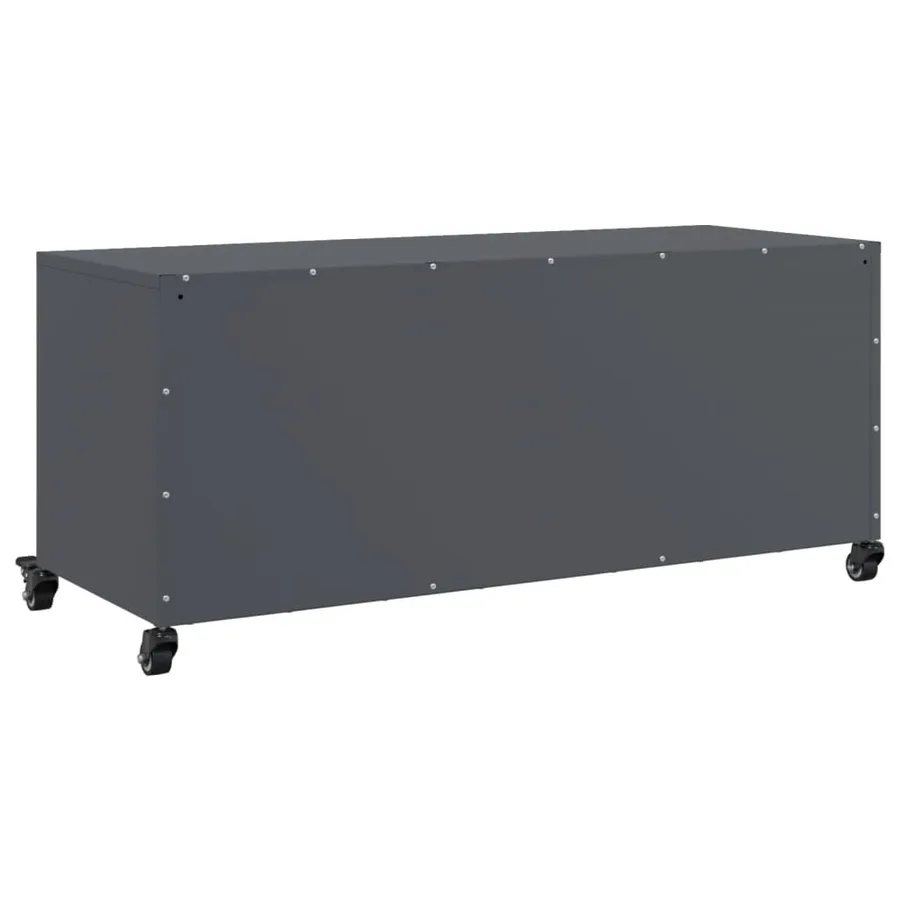 Meuble TV anthracite 100,5x39x43,5 cm acier - 8