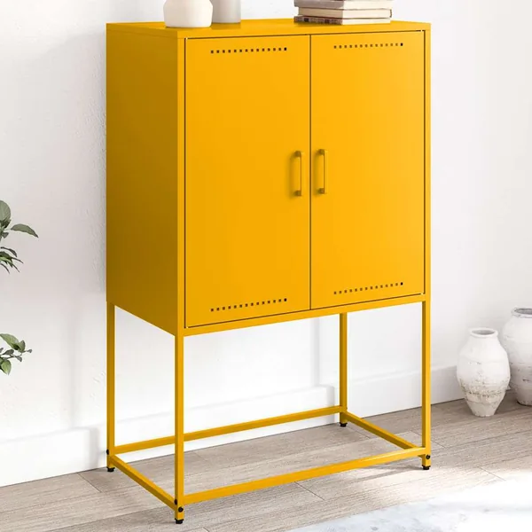 Buffet haut jaune moutarde 68,5x38,5x107 cm acier