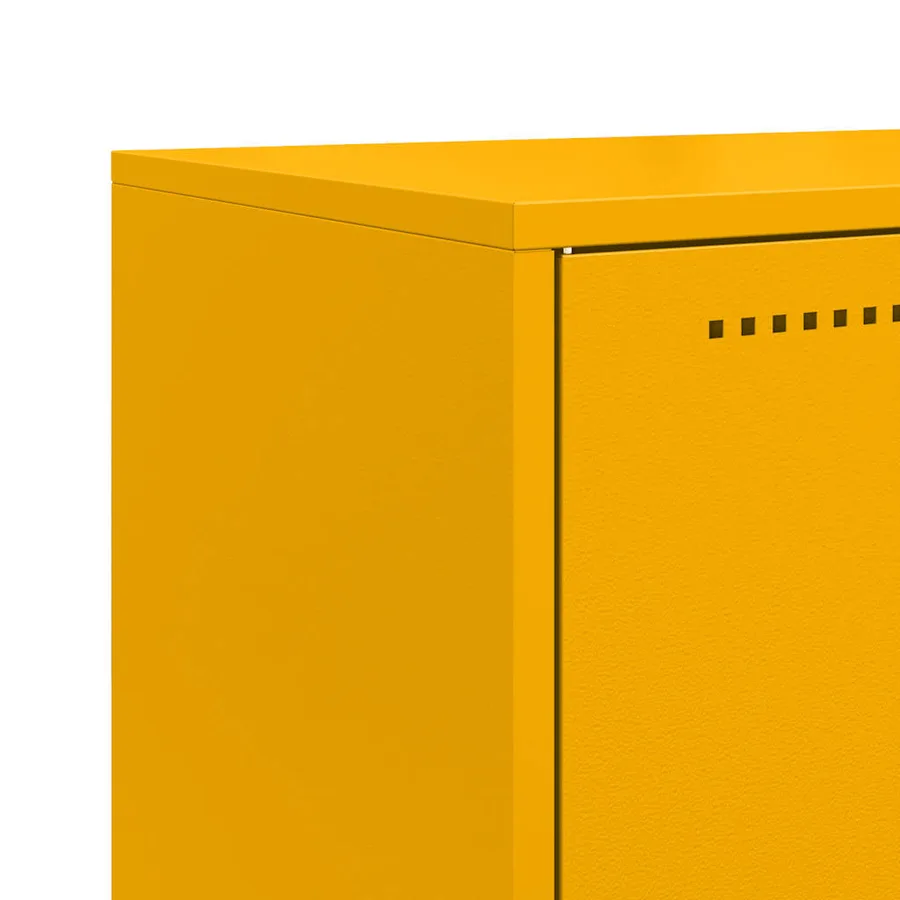 Buffet haut jaune moutarde 68,5x38,5x107 cm acier - 10