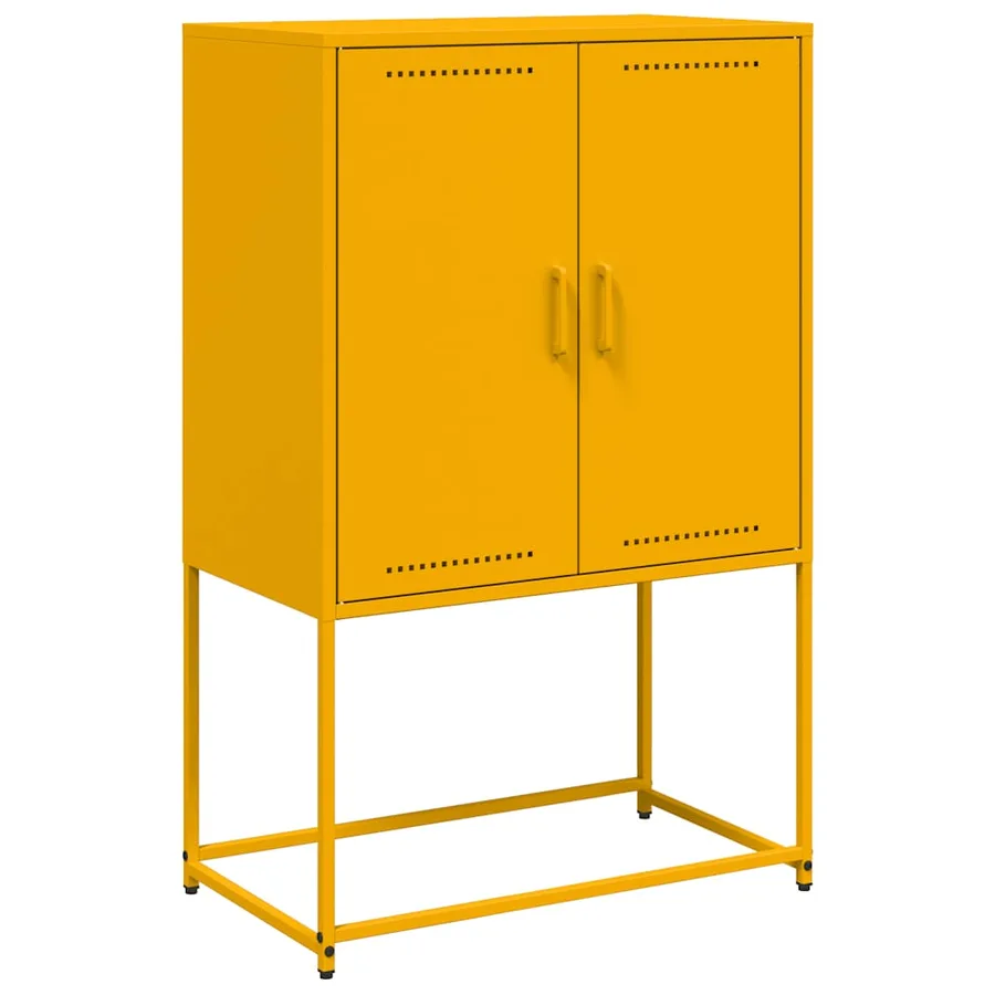 Buffet haut jaune moutarde 68,5x38,5x107 cm acier - 2