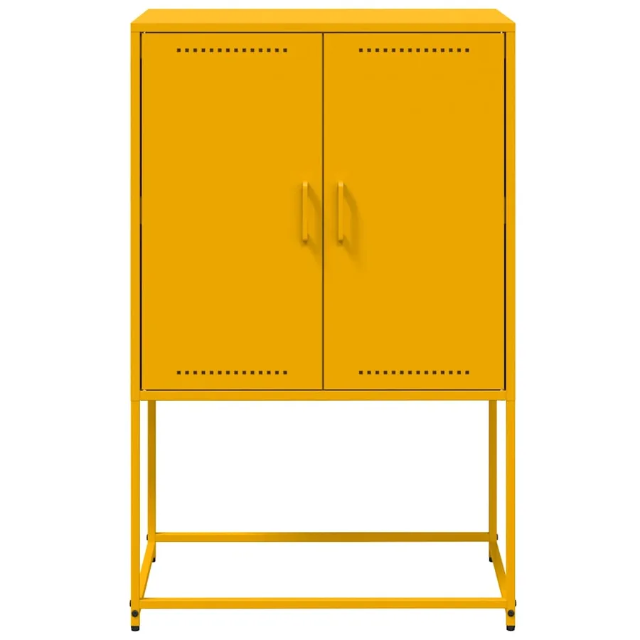 Buffet haut jaune moutarde 68,5x38,5x107 cm acier - 6