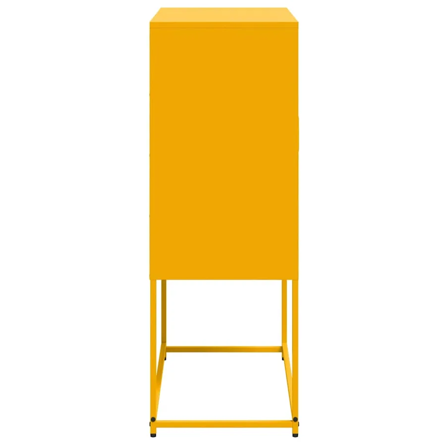 Buffet haut jaune moutarde 68,5x38,5x107 cm acier - 7