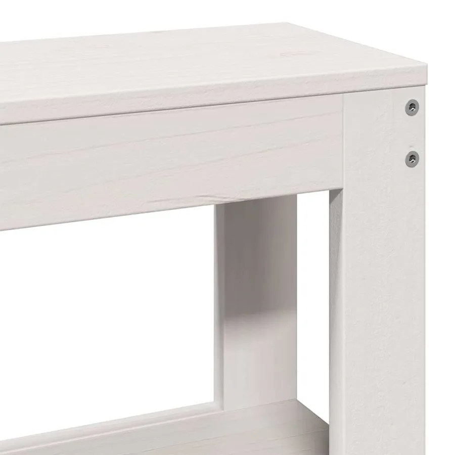 Cadre de lit sans matelas blanc 200x200 cm bois massif de pin - 10