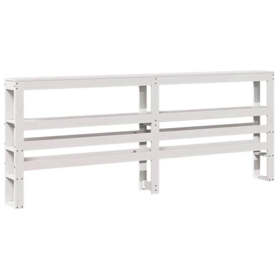 Cadre de lit sans matelas blanc 200x200 cm bois massif de pin - 8