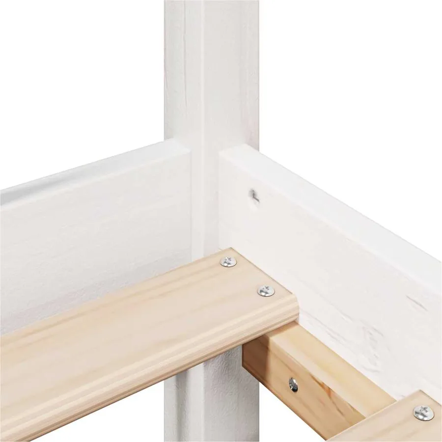 Cadre de lit sans matelas blanc 200x200 cm bois massif de pin - 9