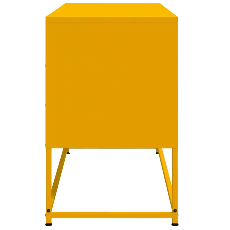 Meuble TV jaune moutarde 100,5x39x60,5 cm acier - 7