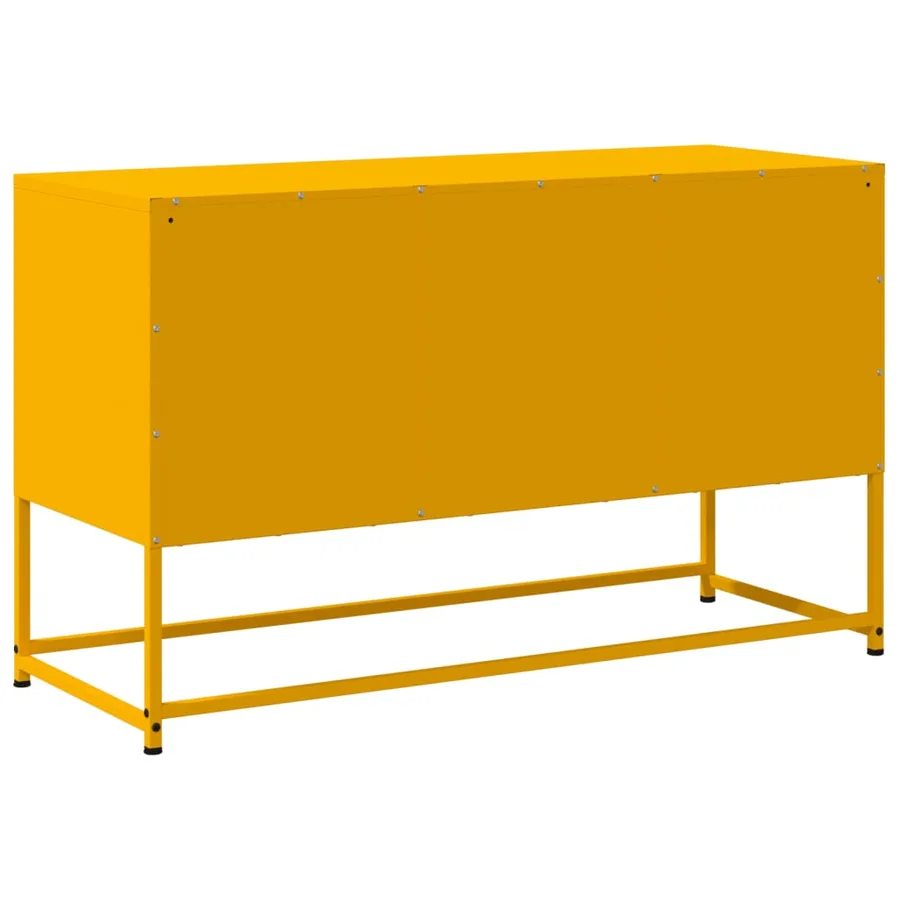 Meuble TV jaune moutarde 100,5x39x60,5 cm acier - 8