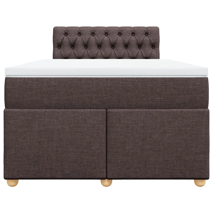 Sommier à lattes de lit et matelas marron foncé 120x190cm tissu - 6