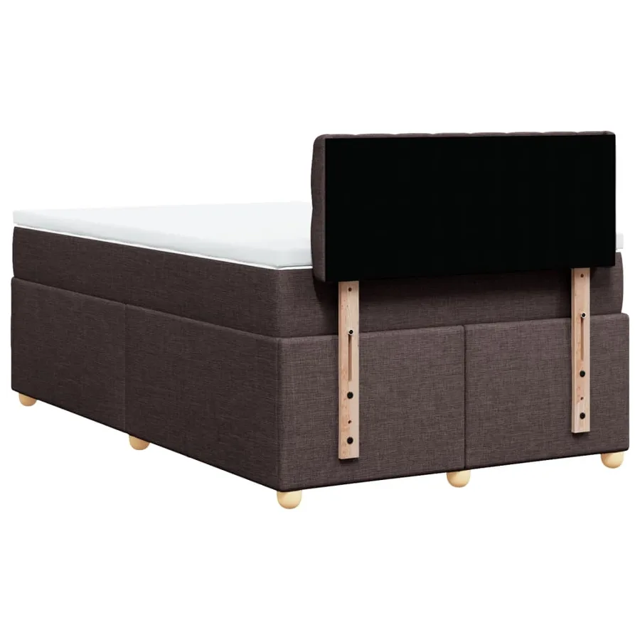 Sommier à lattes de lit et matelas marron foncé 120x190cm tissu - 8
