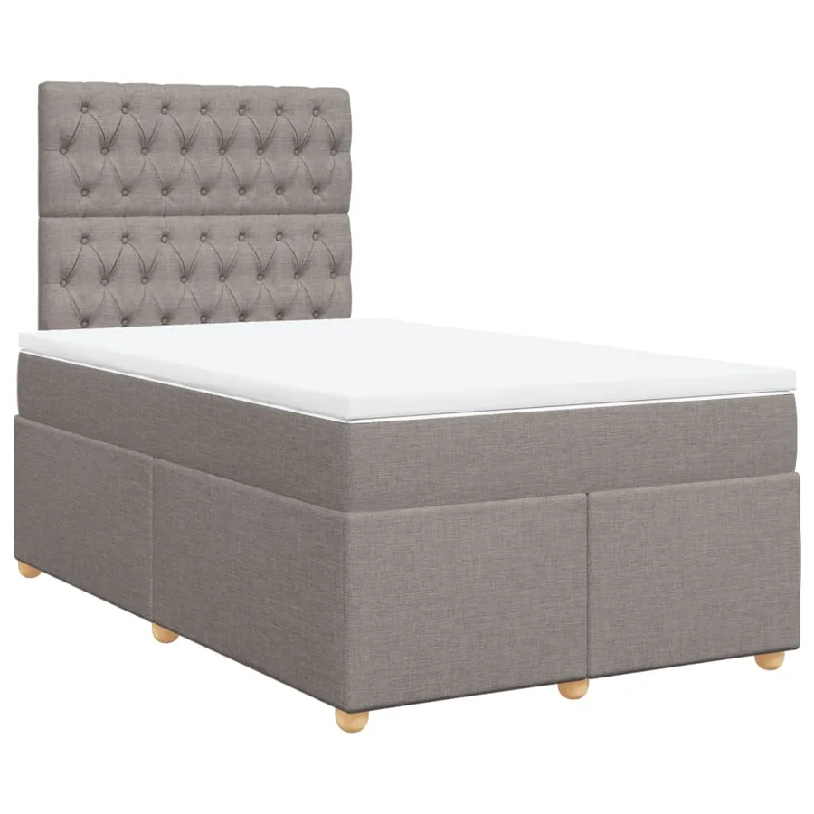 Sommier à lattes de lit avec matelas Taupe 120x200 cm Tissu - 3