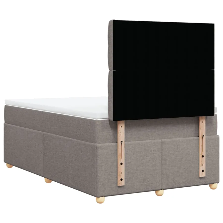 Sommier à lattes de lit avec matelas Taupe 120x200 cm Tissu - 8