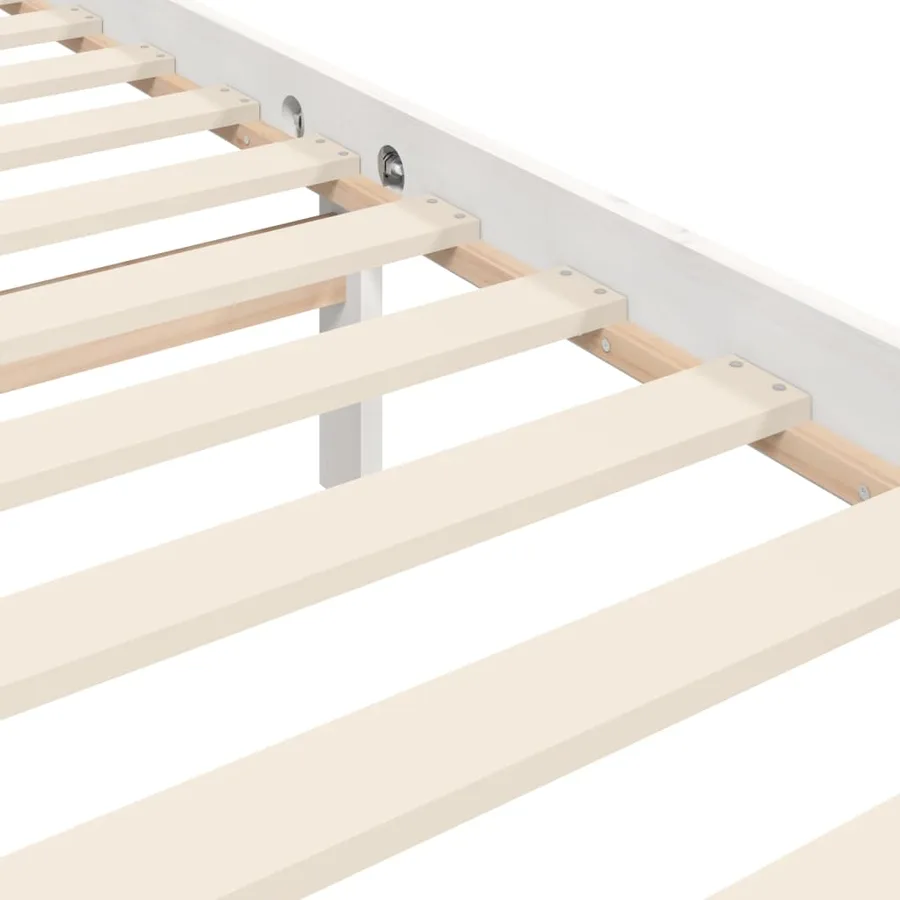 Cadre de lit sans matelas blanc 200x200 cm bois massif - 10