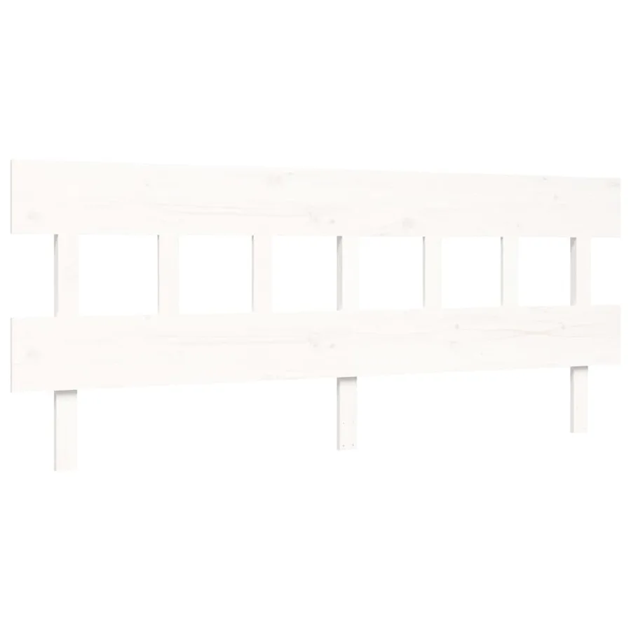 Cadre de lit sans matelas blanc 200x200 cm bois massif - 8