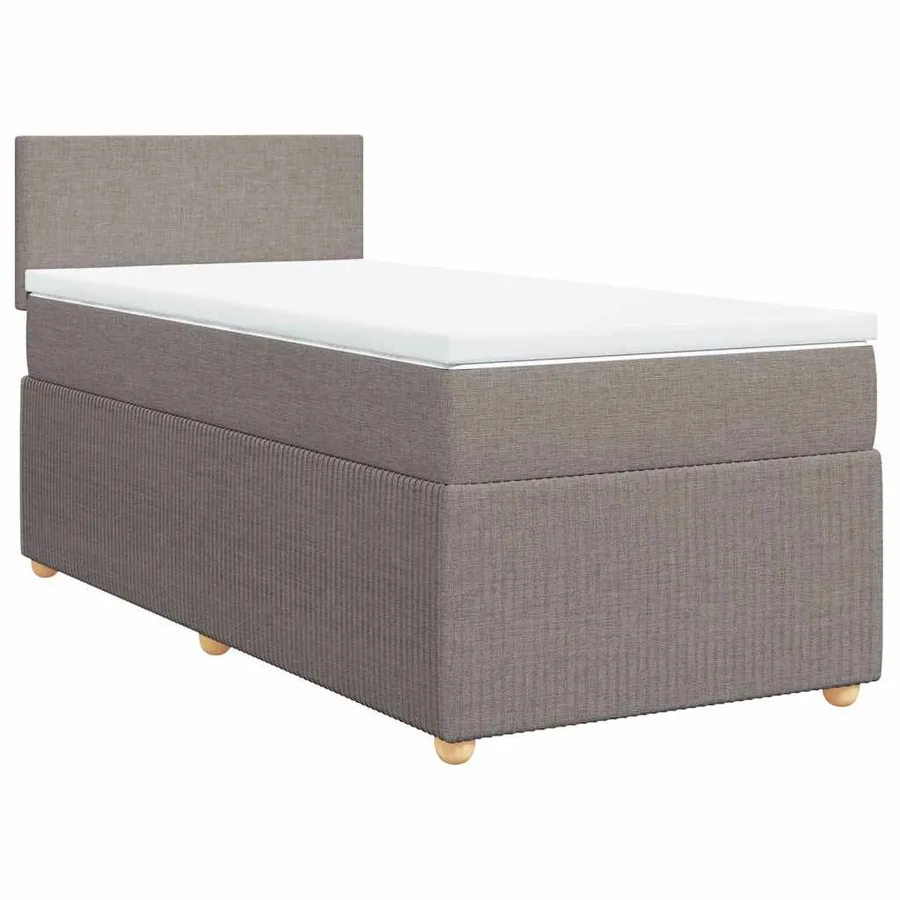 Sommier à lattes de lit avec matelas Taupe 90x190 cm Tissu - 3