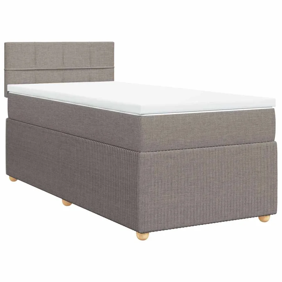 Sommier à lattes de lit avec matelas Taupe 90x190 cm Tissu - 3