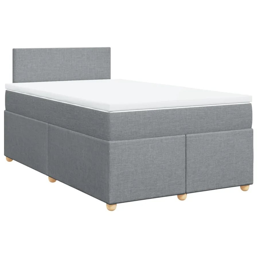 Sommier à lattes de lit avec matelas Gris clair 120x200cm Tissu - 2