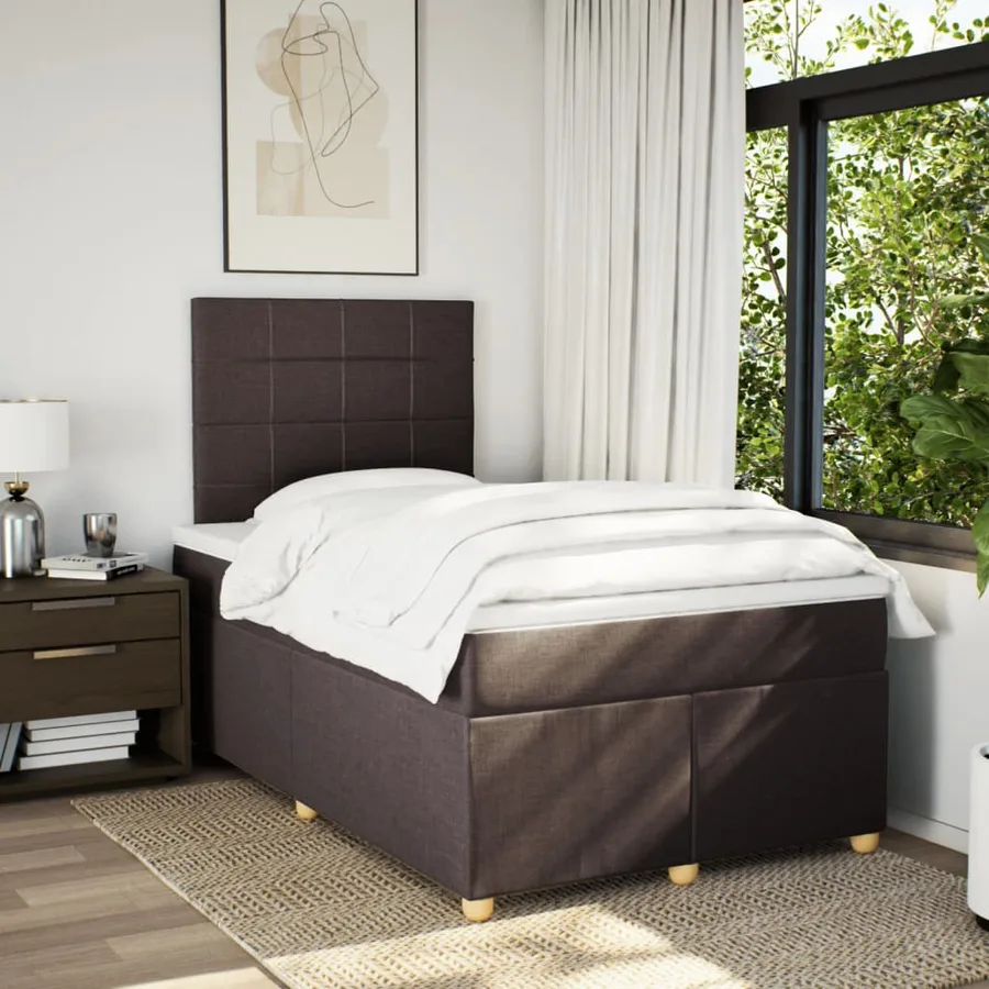 Sommier à lattes de lit avec matelas Marron foncé 120x200 cm - 3