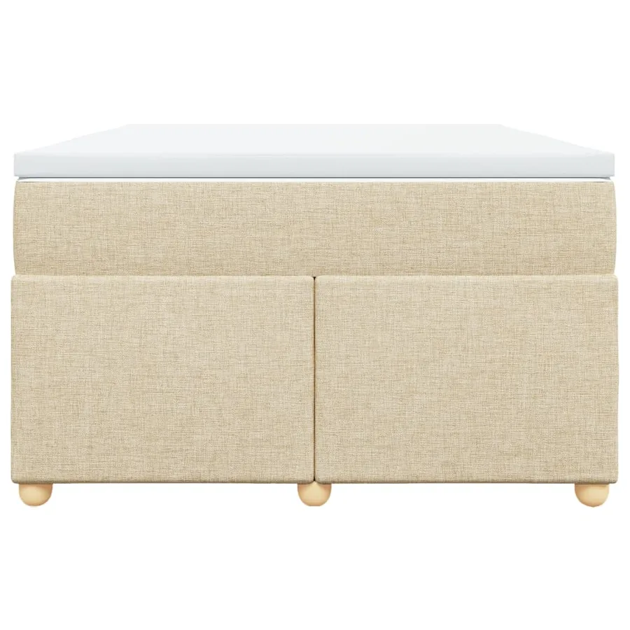 Sommier à lattes de lit avec matelas Crème 120x200 cm Tissu - 4