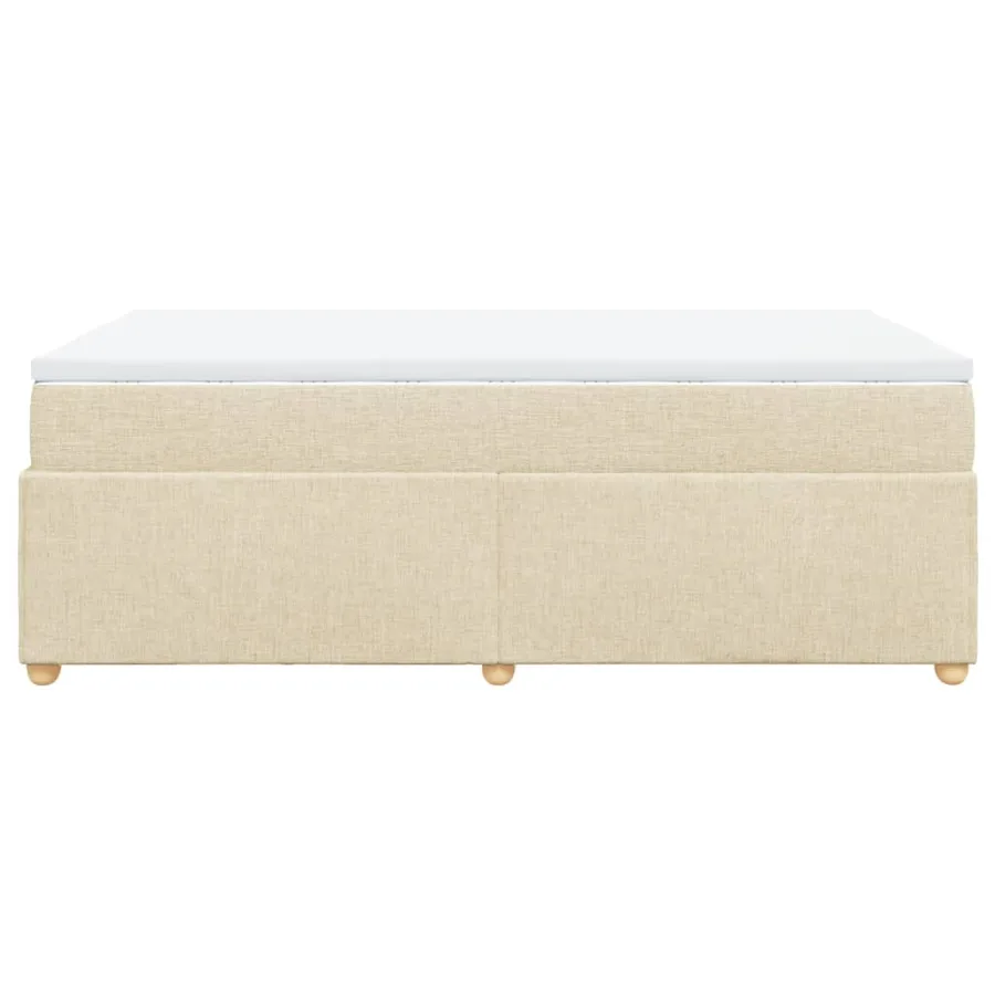 Sommier à lattes de lit avec matelas Crème 120x200 cm Tissu - 8