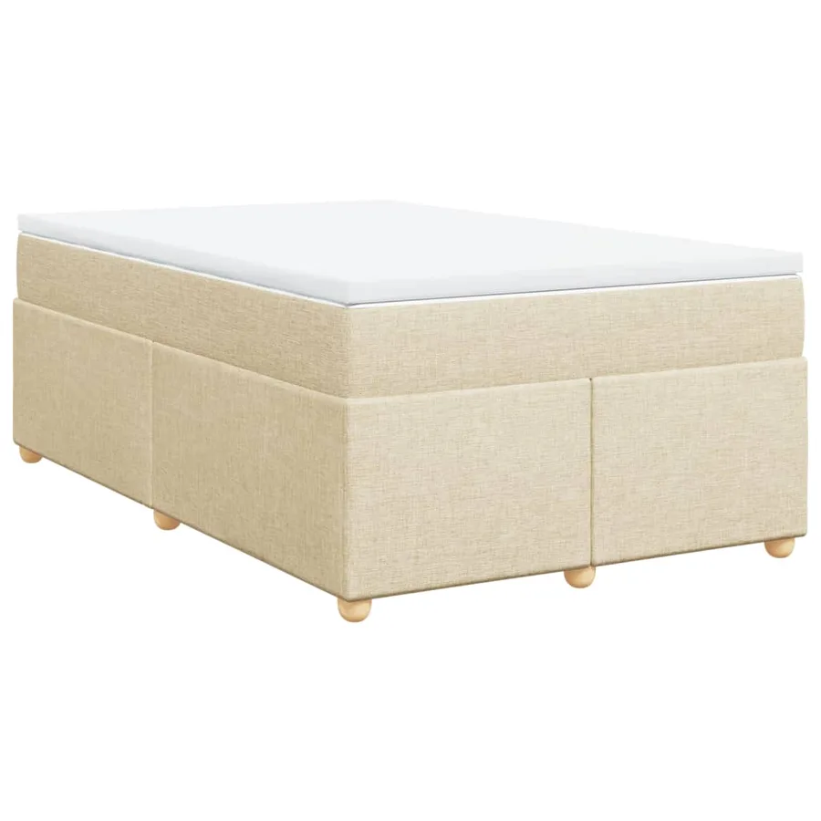 Sommier à lattes de lit avec matelas Crème 120x200 cm Tissu - 9