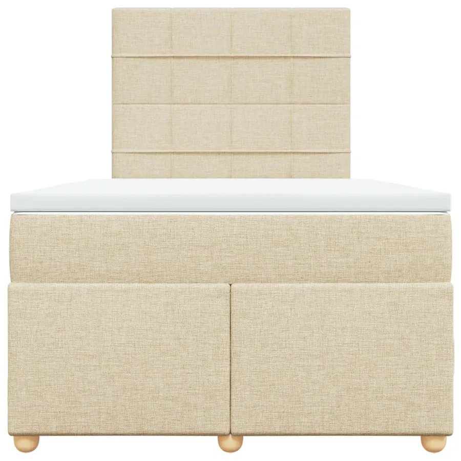 Sommier à lattes de lit avec matelas Crème 120x200 cm Tissu - 4