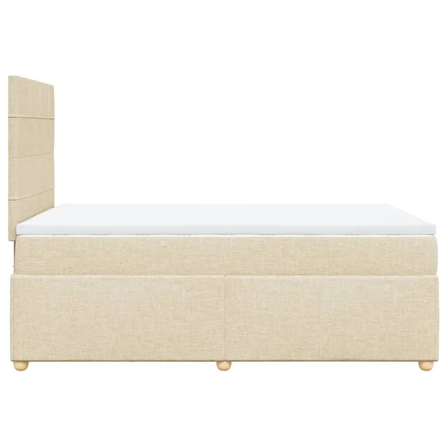 Sommier à lattes de lit avec matelas Crème 120x200 cm Tissu - 5