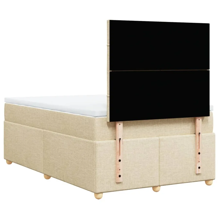 Sommier à lattes de lit avec matelas Crème 120x200 cm Tissu - 6