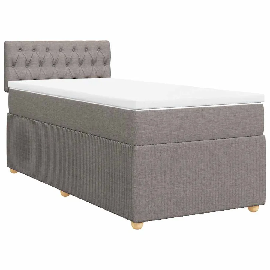 Sommier à lattes de lit avec matelas Taupe 90x190 cm Tissu - 2